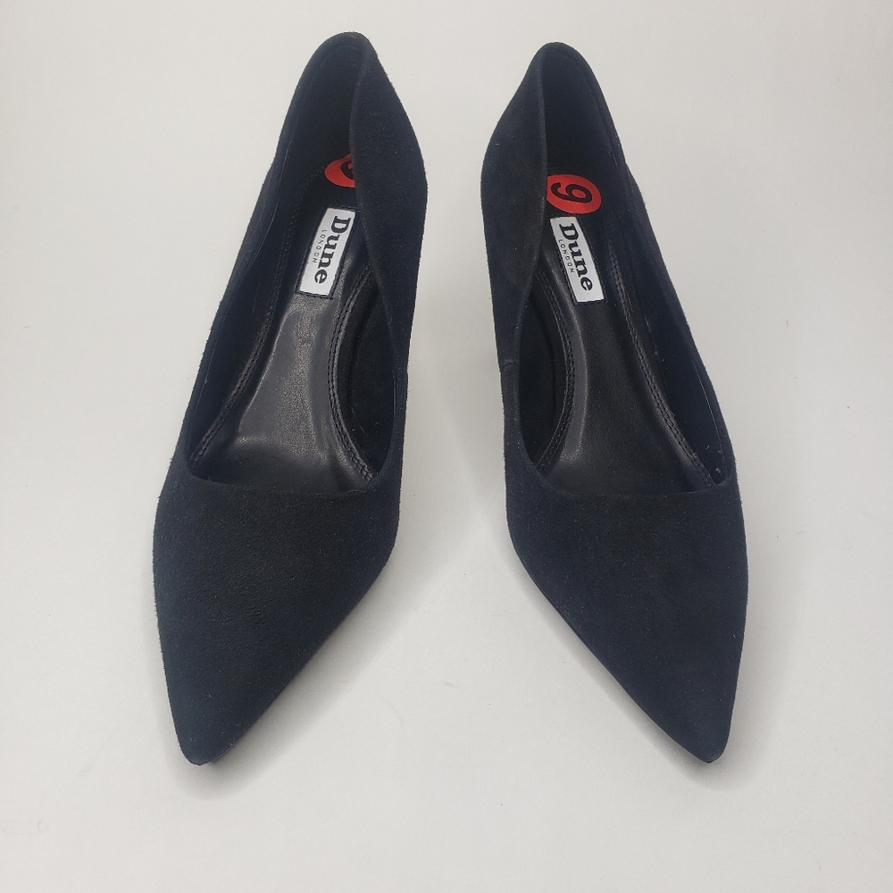 Dune London Angel suede pointed toe court heels